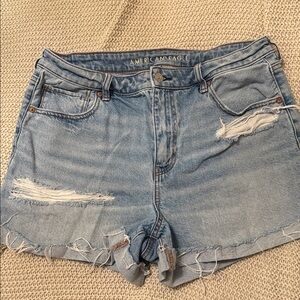 American Eagle Outfitters Light Blue Distressed Jean Shorts